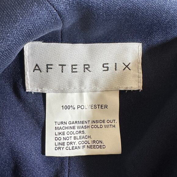 After Six New Womens Faux Wrap Satin Gown Dress 6864 Midnight 6 R Formal Elegant - Picture 13 of 14